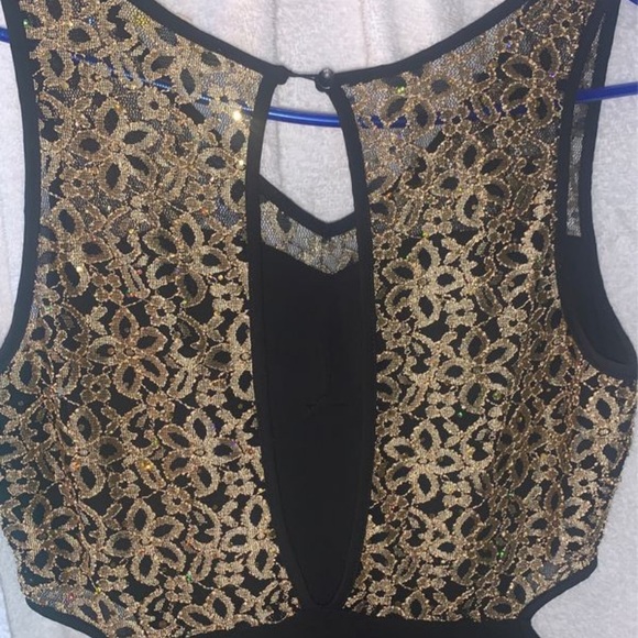 Black and Gold Prom Dress - Picture 3 of 4